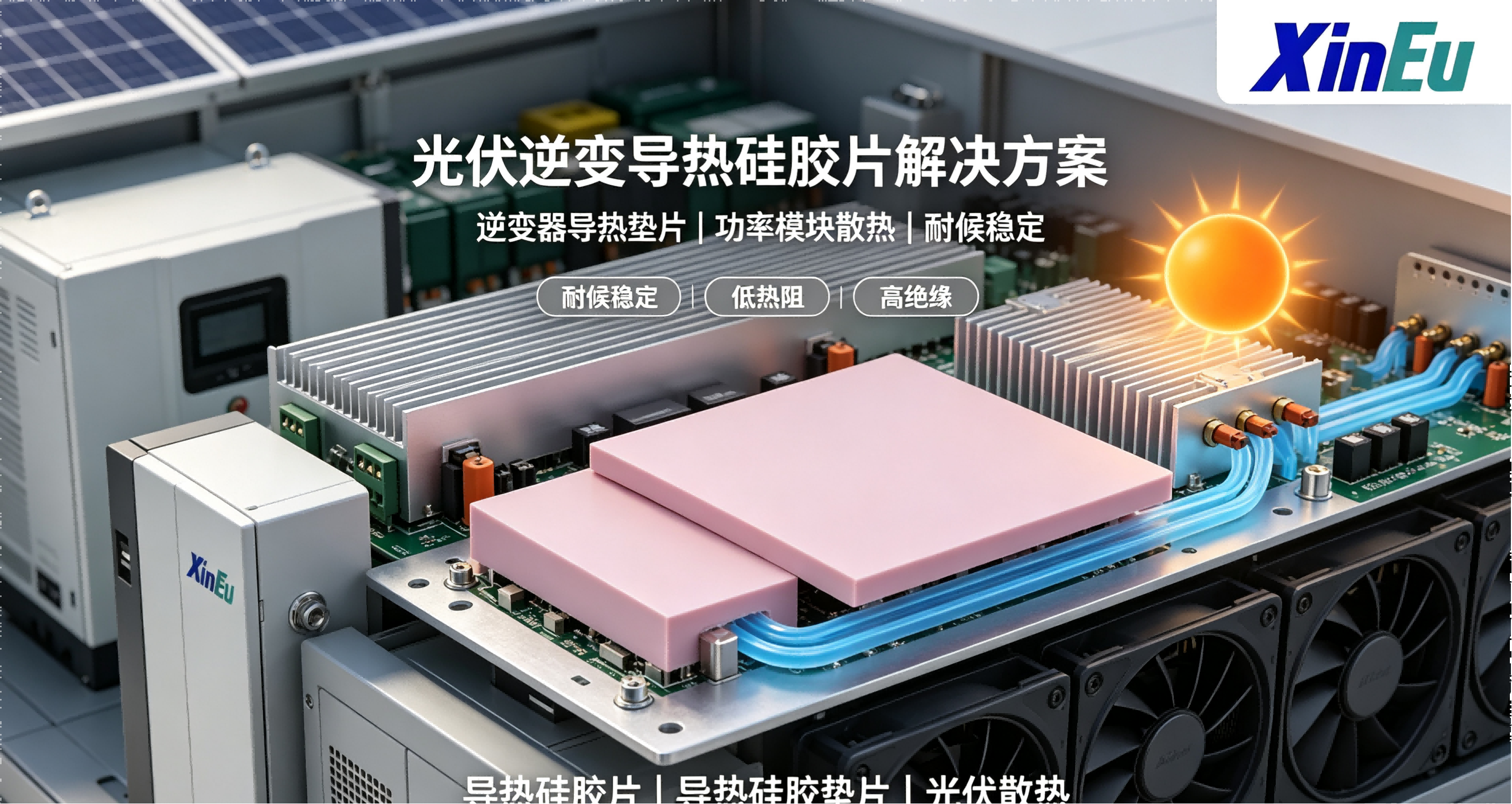 光伏逆变导热硅胶片解决方案