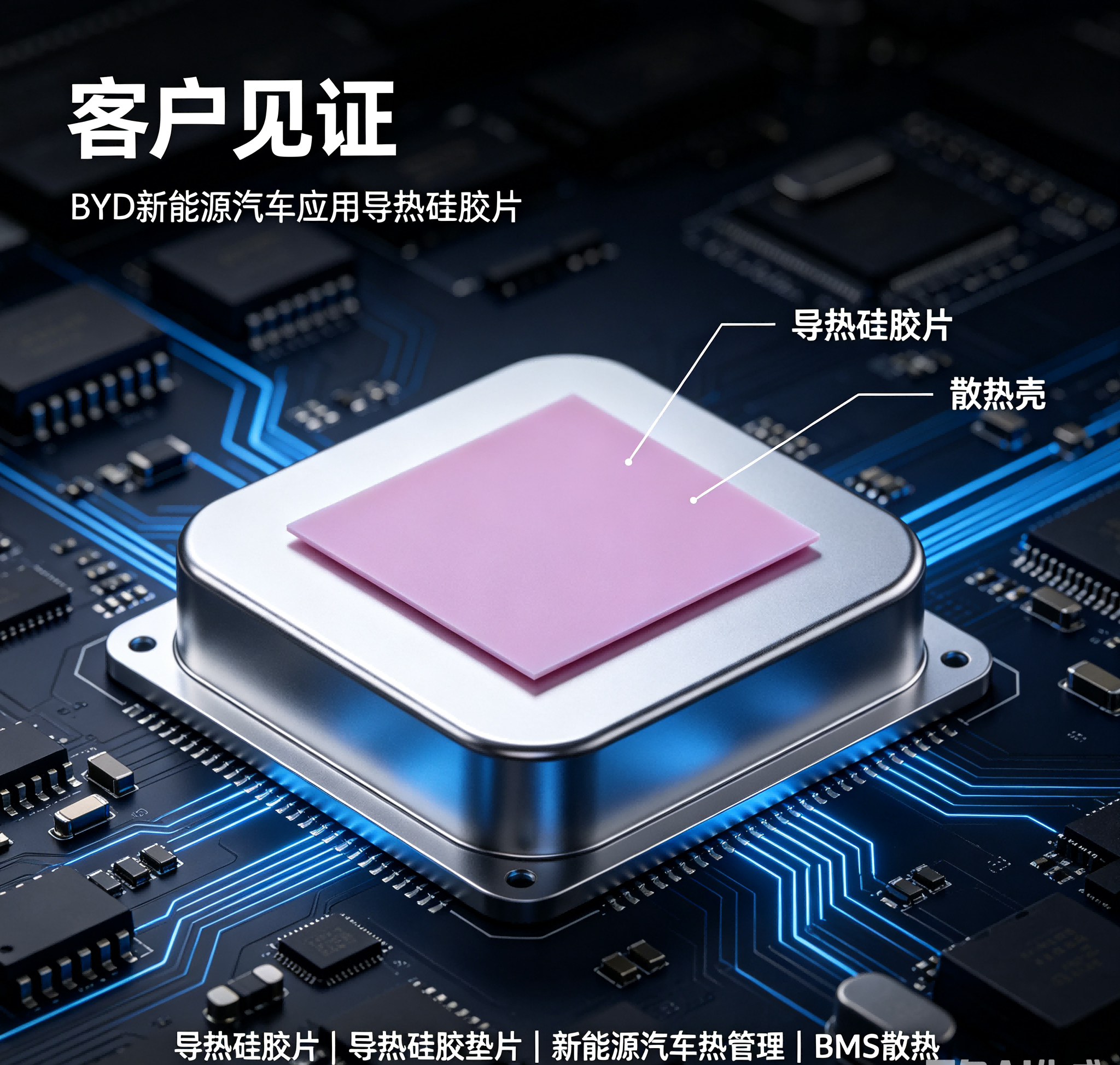 BYD 新能源汽车应用导热硅胶片